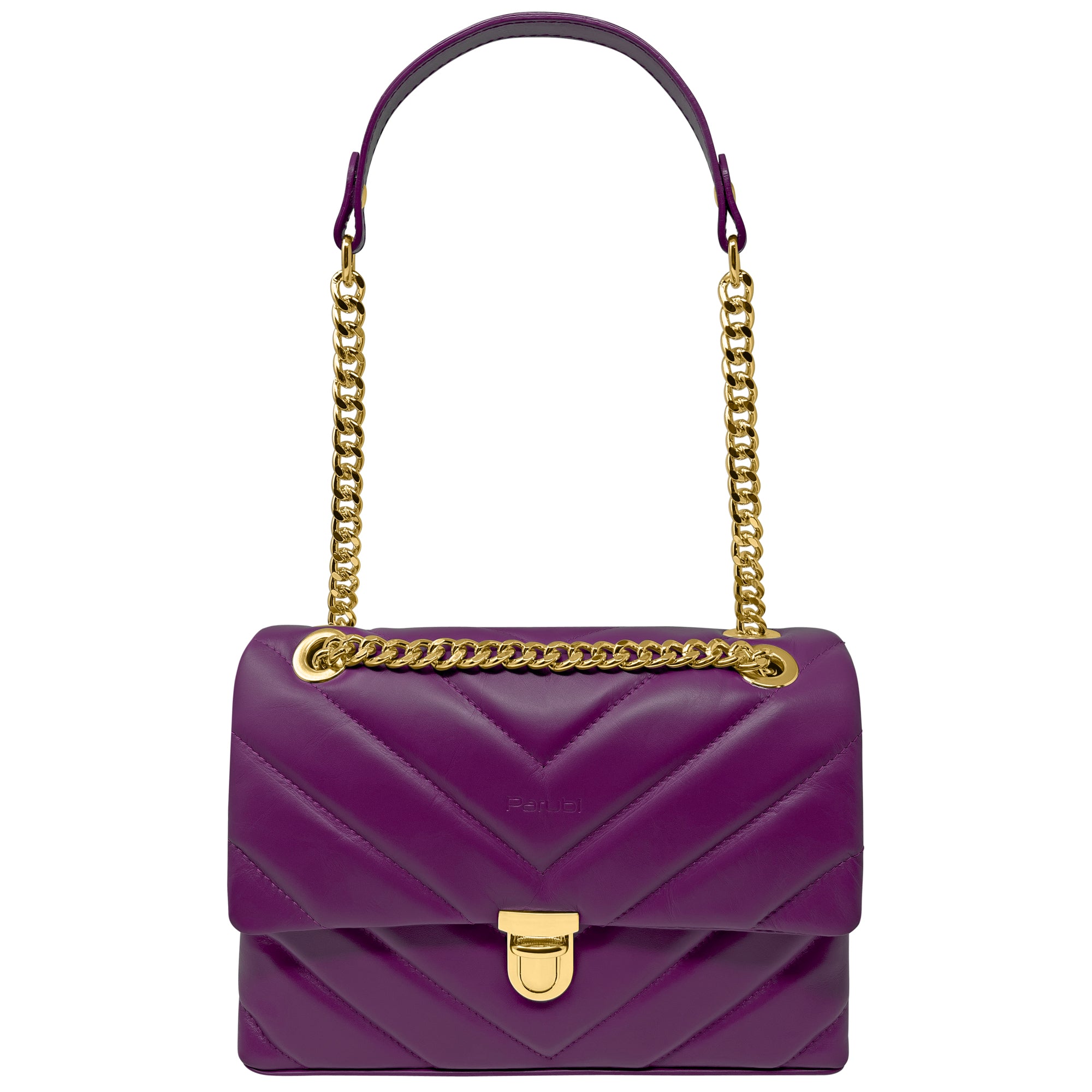 Borsa Donna a Spalla e Tracolla Viola, In Vera Pelle, Made in Italy, Elda Parubi Borse - foto prodotto